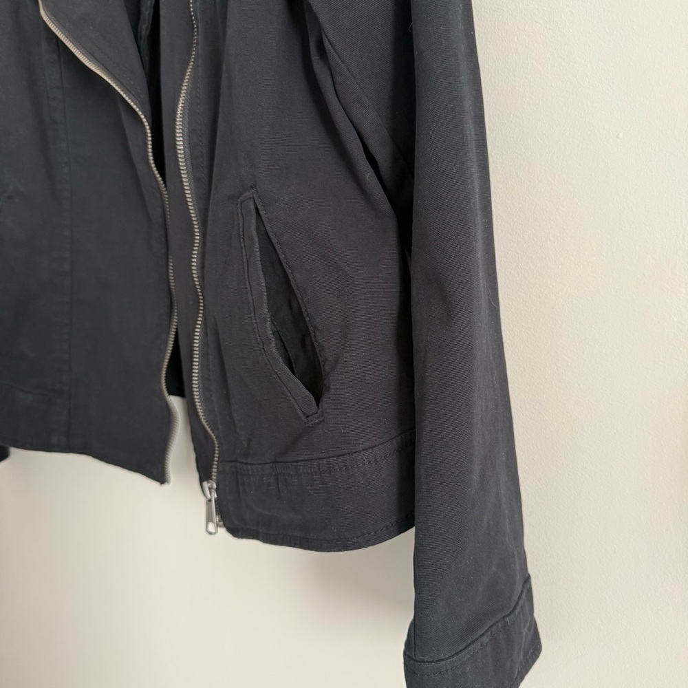 Old Navy Black Jack Moto Jacket Asymmetrical Zip Black Medium - Picture 4 of 10